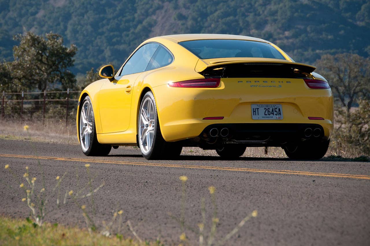 2012 Porsche 911 Carrera S rear 3/4 view