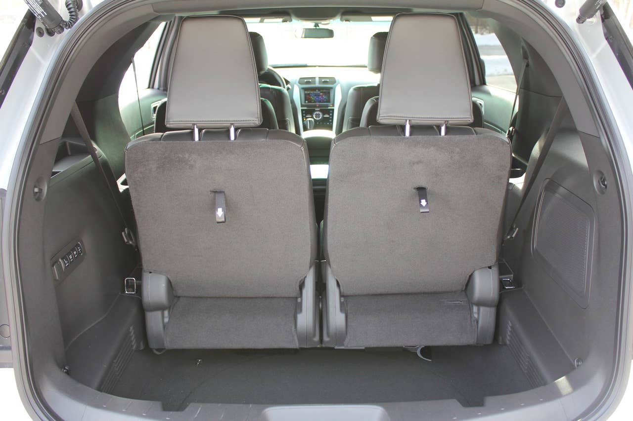 2011 Ford Explorer cargo area, seats up