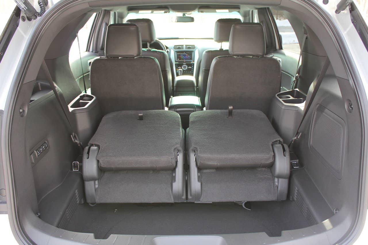 2011 Ford Explorer cargo area, seats folded