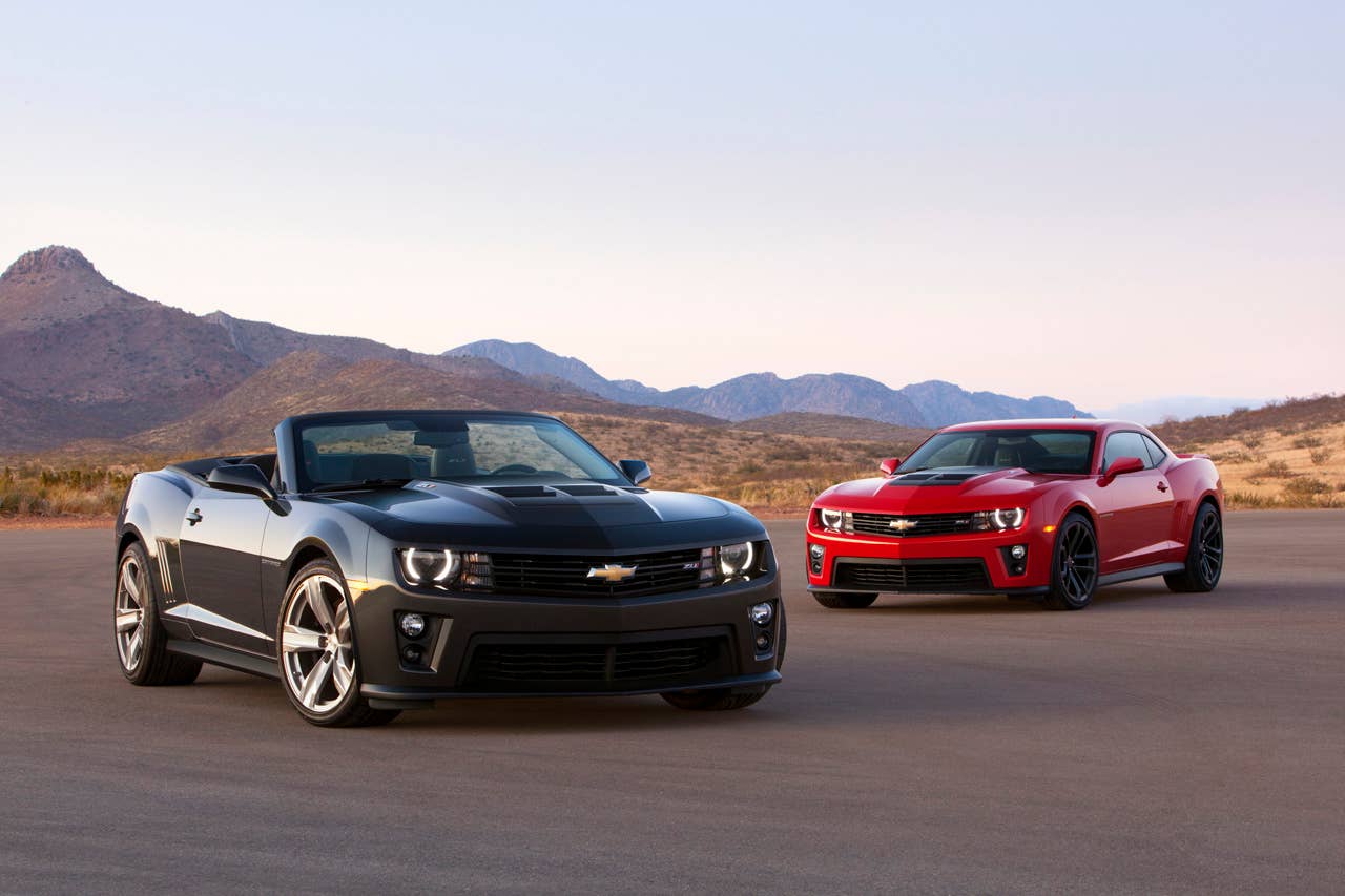 2013 Chevrolet Camaro ZL1 Convertible (l to r) and 2012 Chevrolet Camaro ZL1. (01/17/2012)