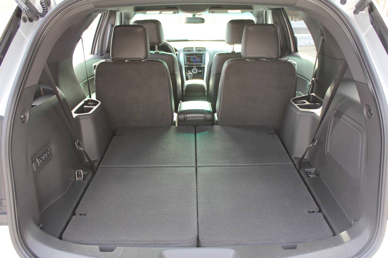2011 Ford Explorer cargo area, seats stowed