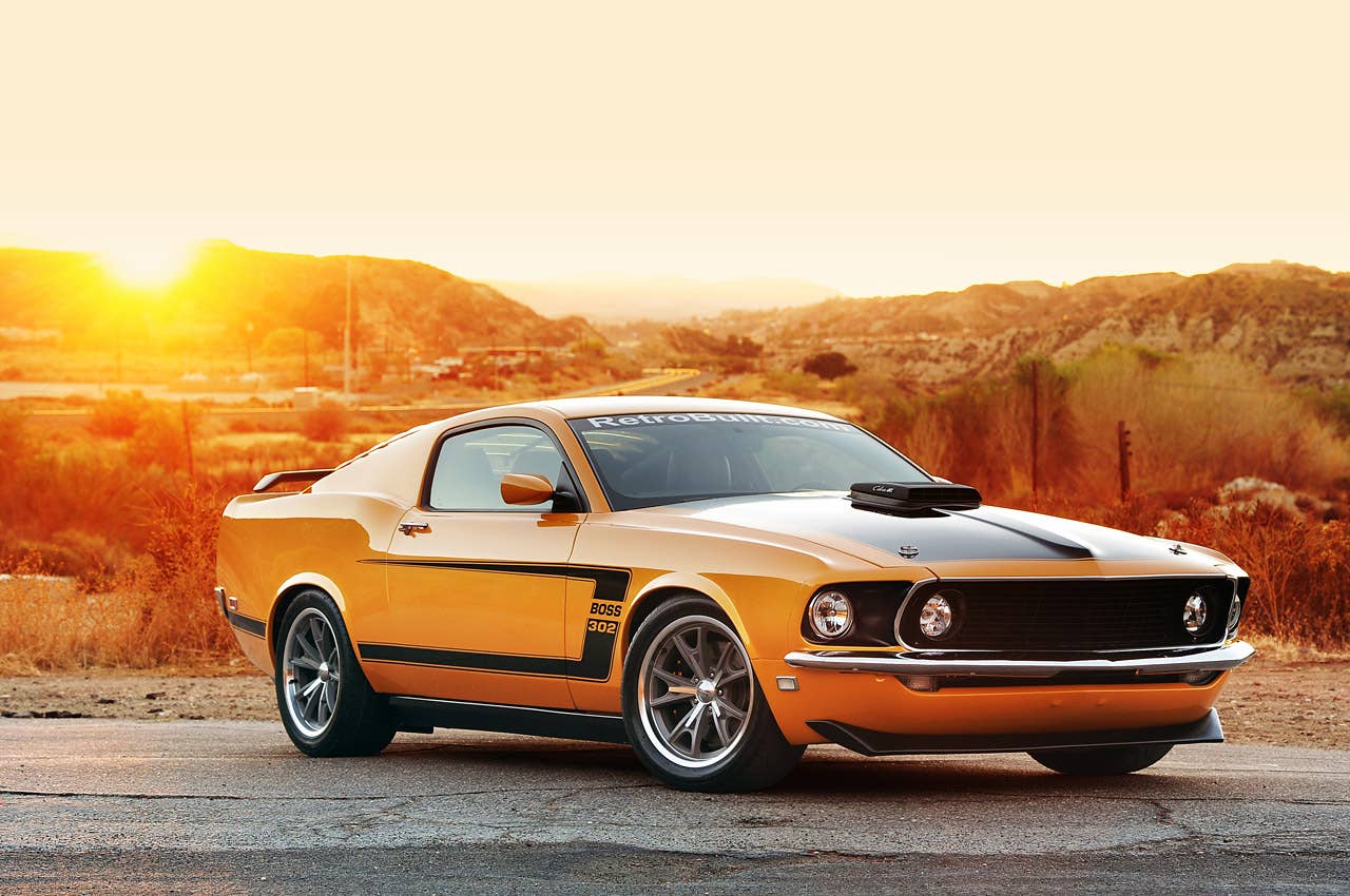 Retrobuilt 1969 Mustang Fastback front 3/4 view