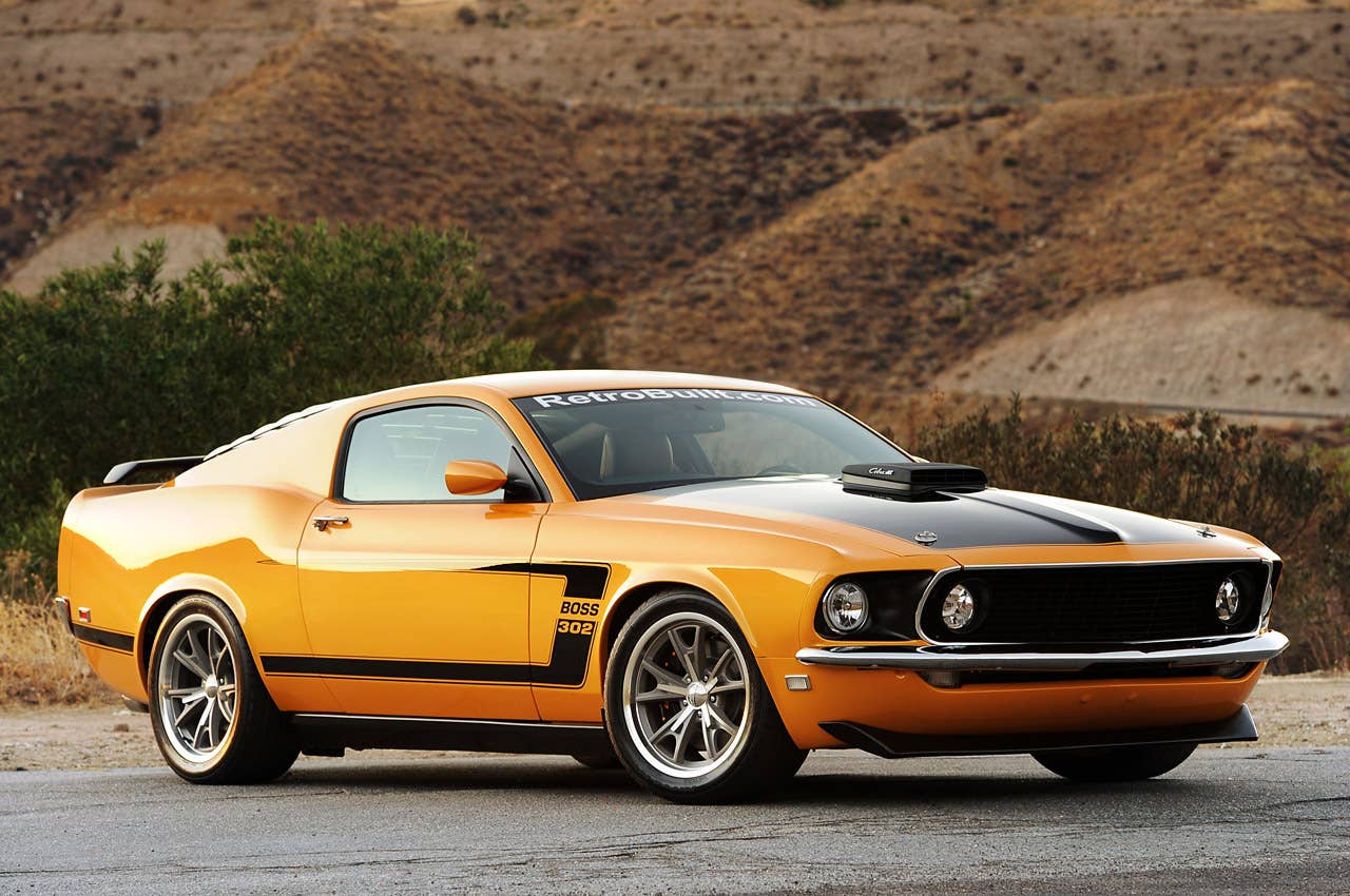 Retrobuilt 1969 Mustang Fastback front 3/4 view