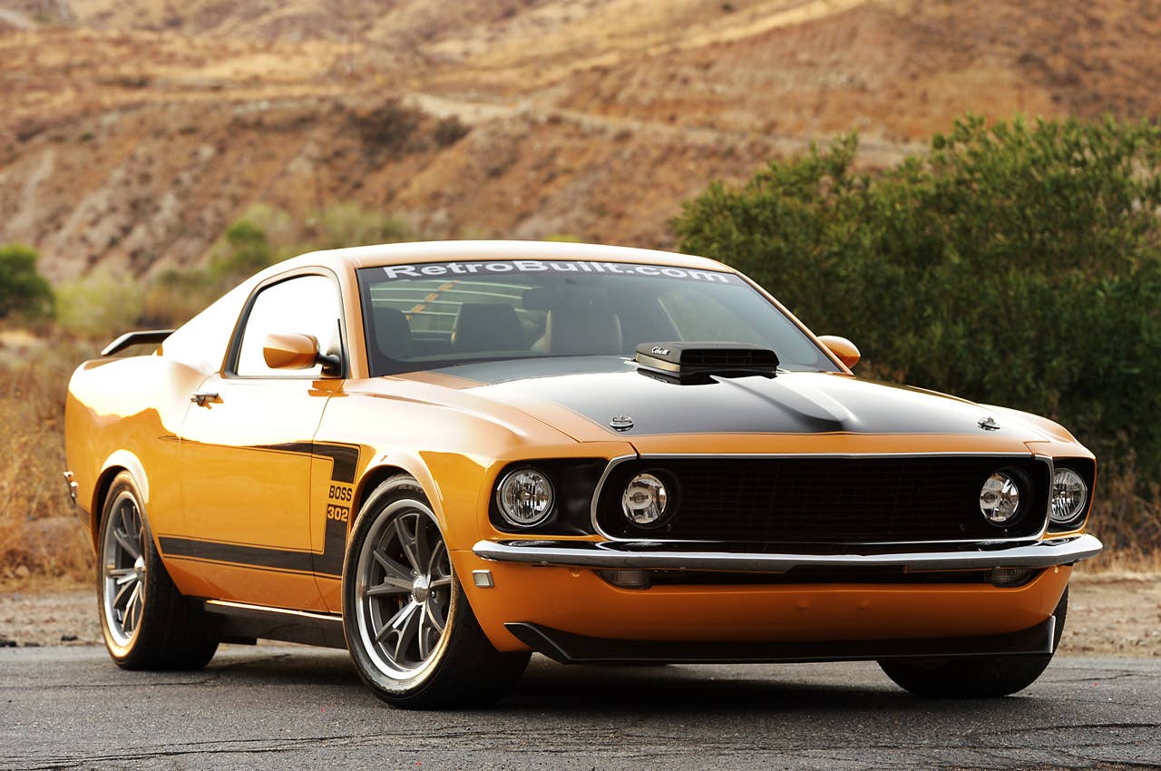 Retrobuilt 1969 Mustang Fastback front 3/4 view
