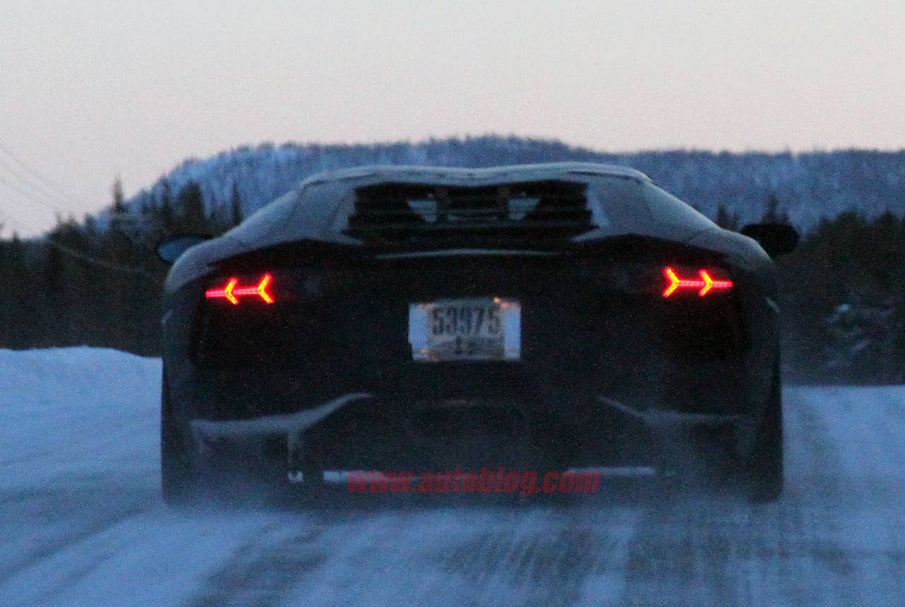 Lamborghini Aventador Roadster Spy Shots rear
