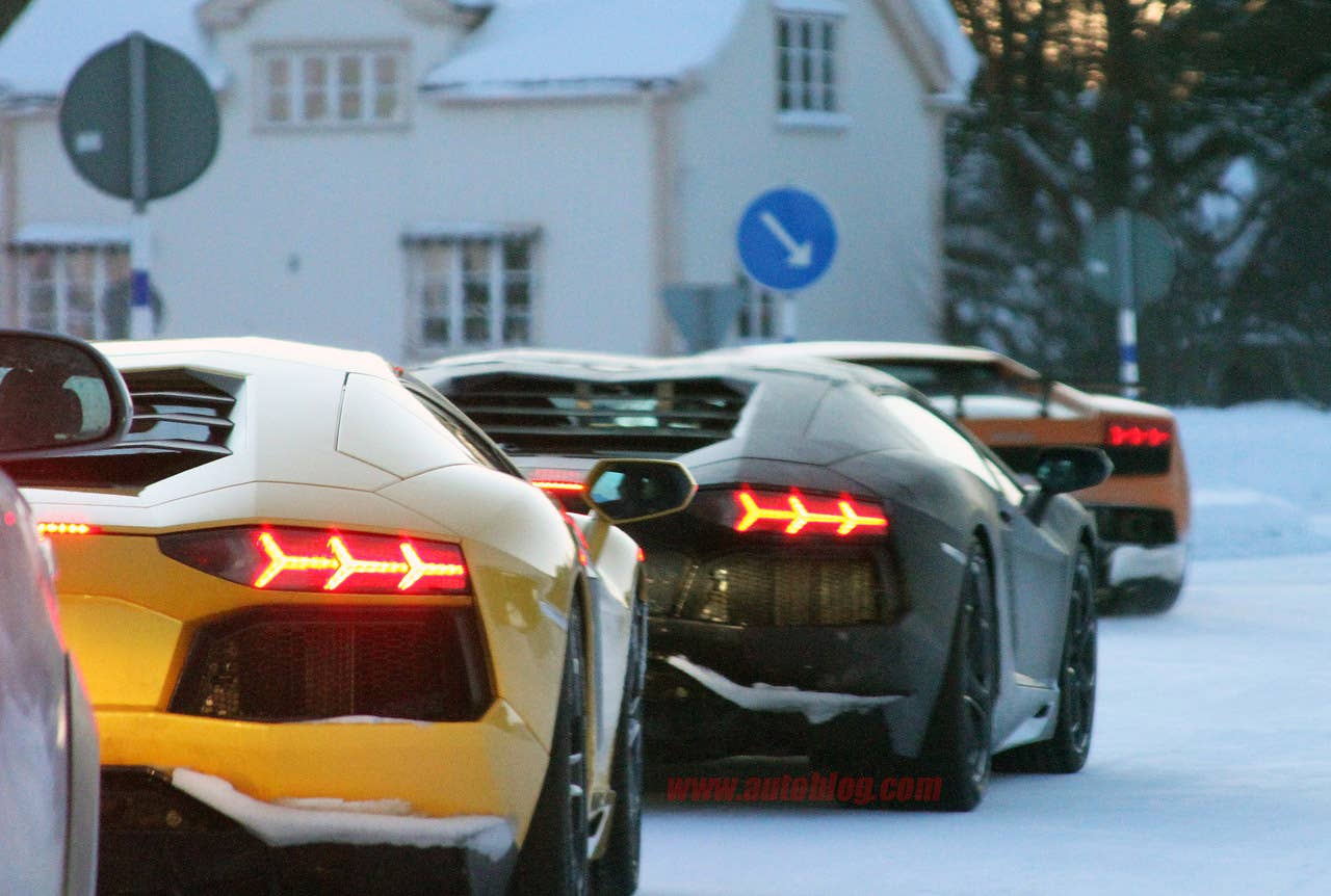 Lamborghini Aventador Roadster Spy Shots rear