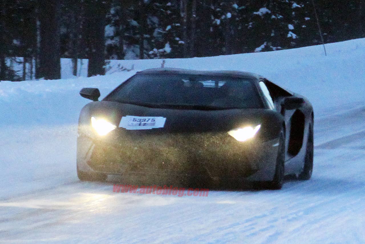 Lamborghini Aventador Roadster Spy Shots front