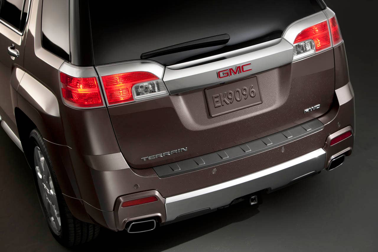 GMC Terrain Denali rear detail in Iridium Metallic. (03/14/2012)