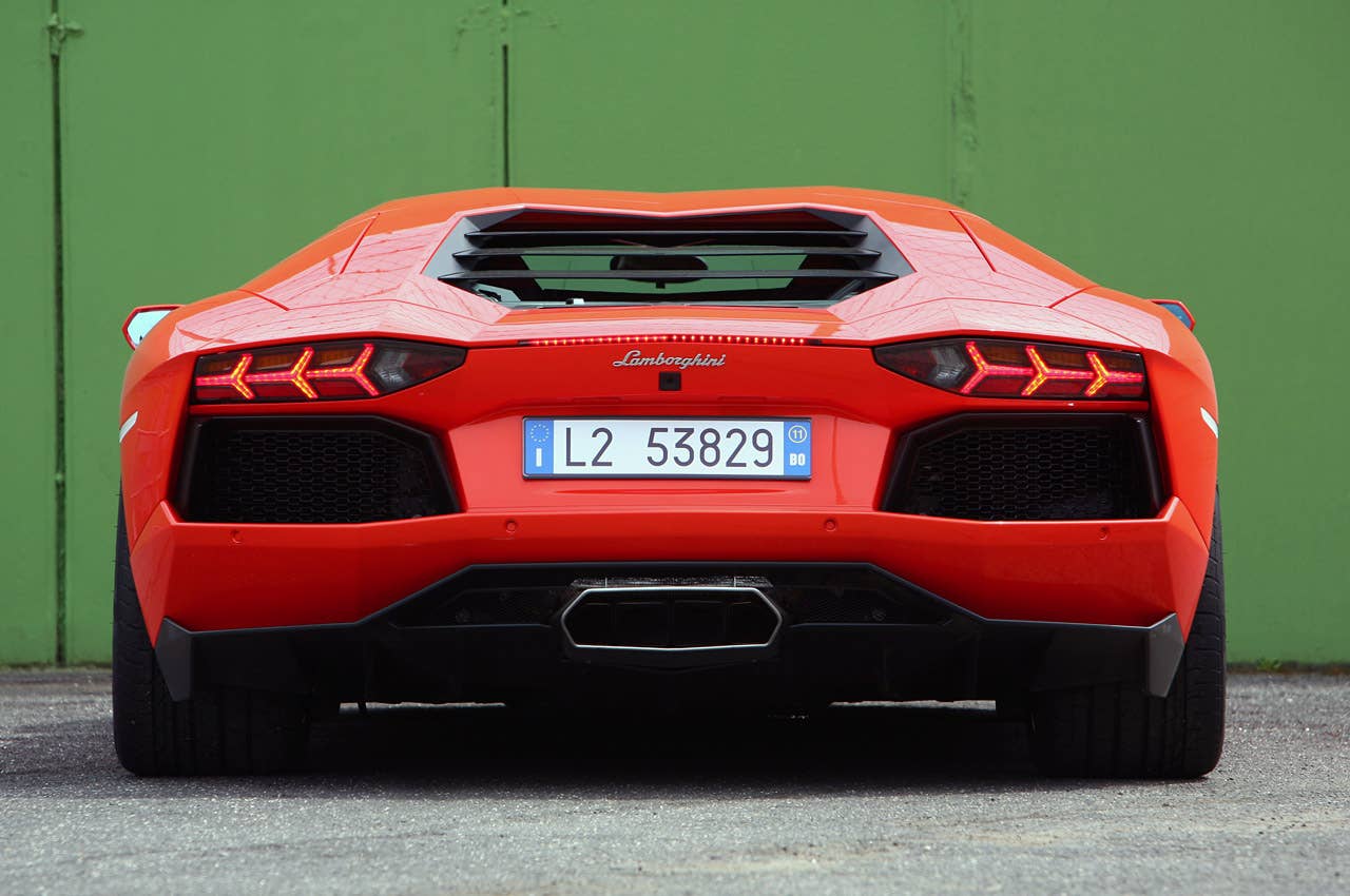 2012 Lamborghini Aventador LP700-4 rear view