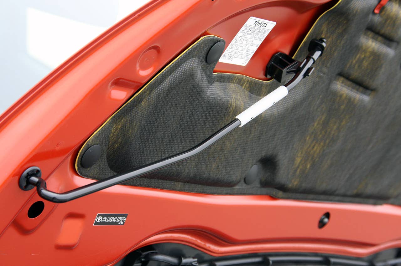 2012 Scion iQ engine bay prop rod