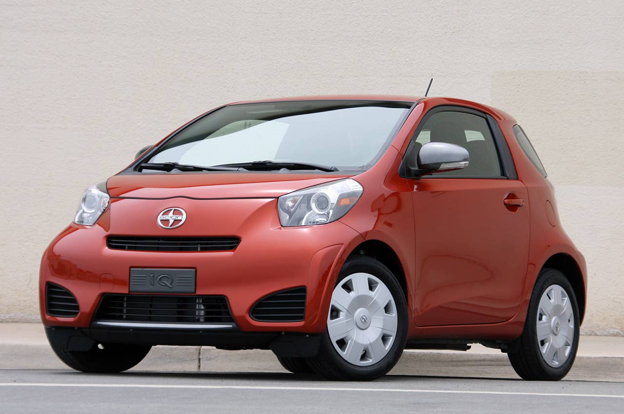 2012 Scion iQ front 3/4 view