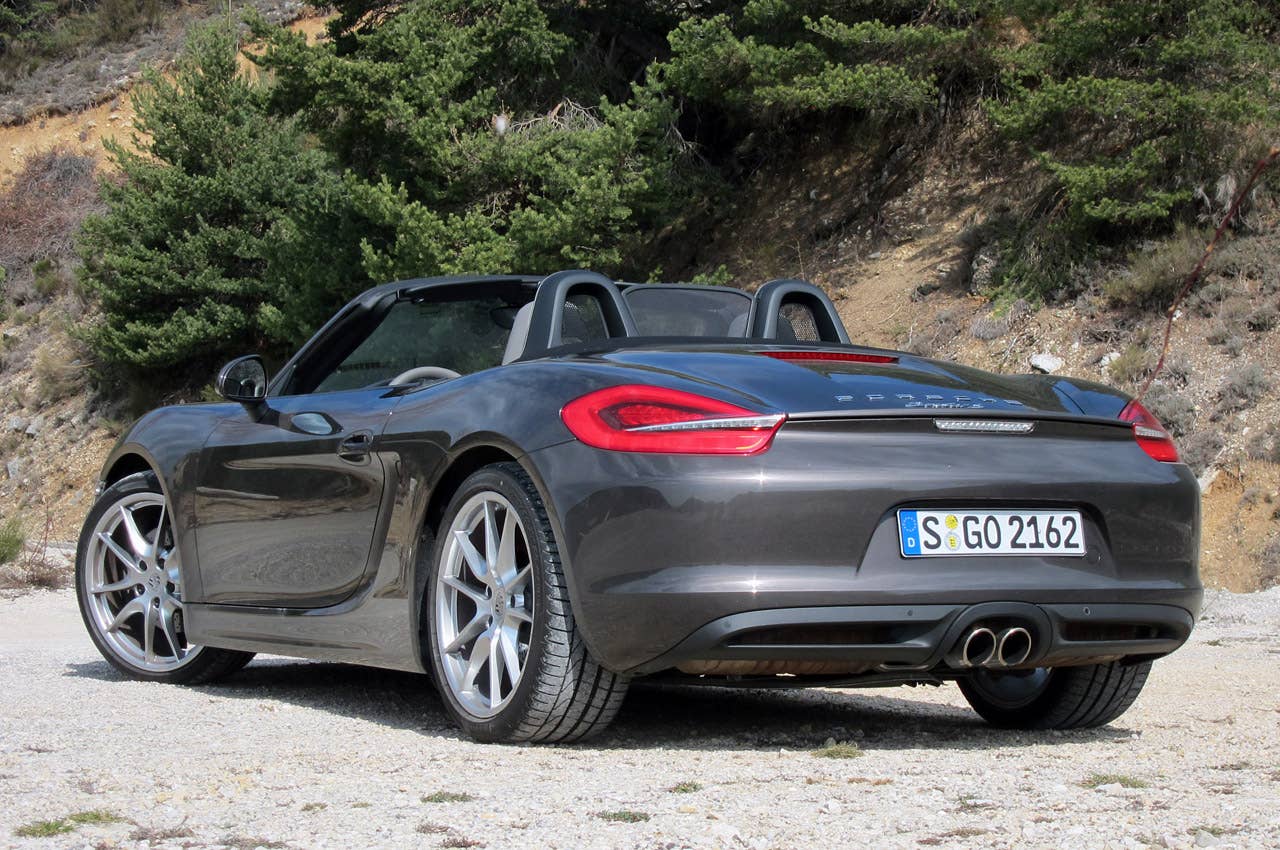 2013 Porsche Boxster S rear 3/4 view