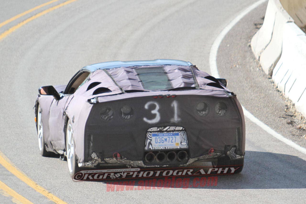 2014 Chevrolet Corvette C7 spy shots rear 3/4