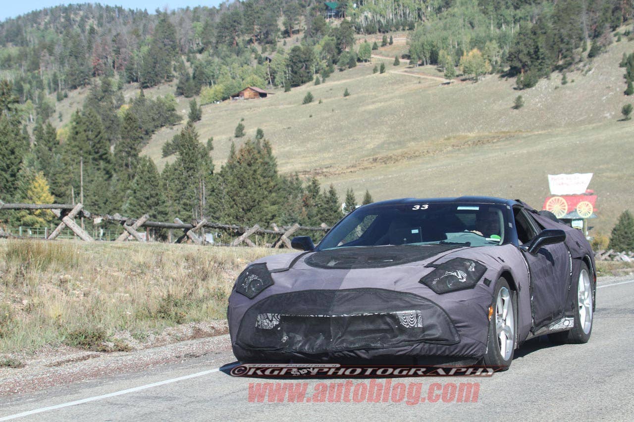 2014 Chevrolet Corvette C7 spy shots front 3/4
