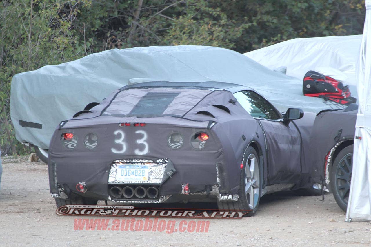 2014 Chevrolet Corvette C7 spy shots rear 3/4