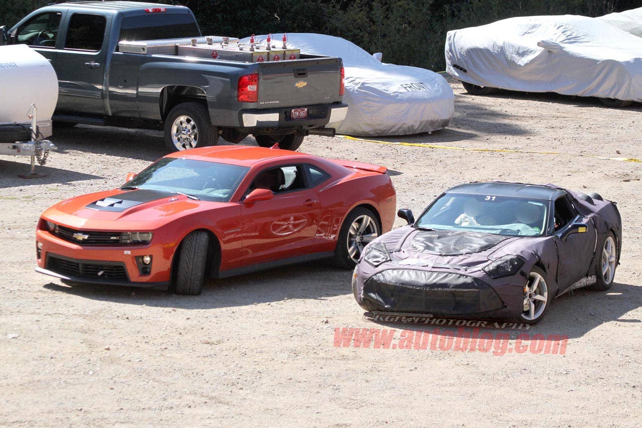 2014 Chevrolet Corvette C7 spy shots w/ Camaro ZL1