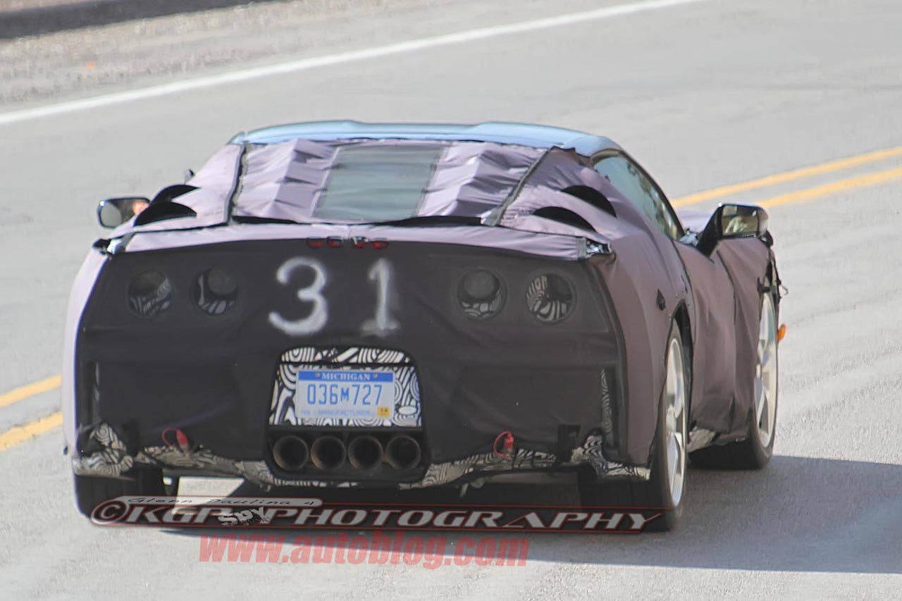 2014 Chevrolet Corvette C7 spy shots rear 3/4