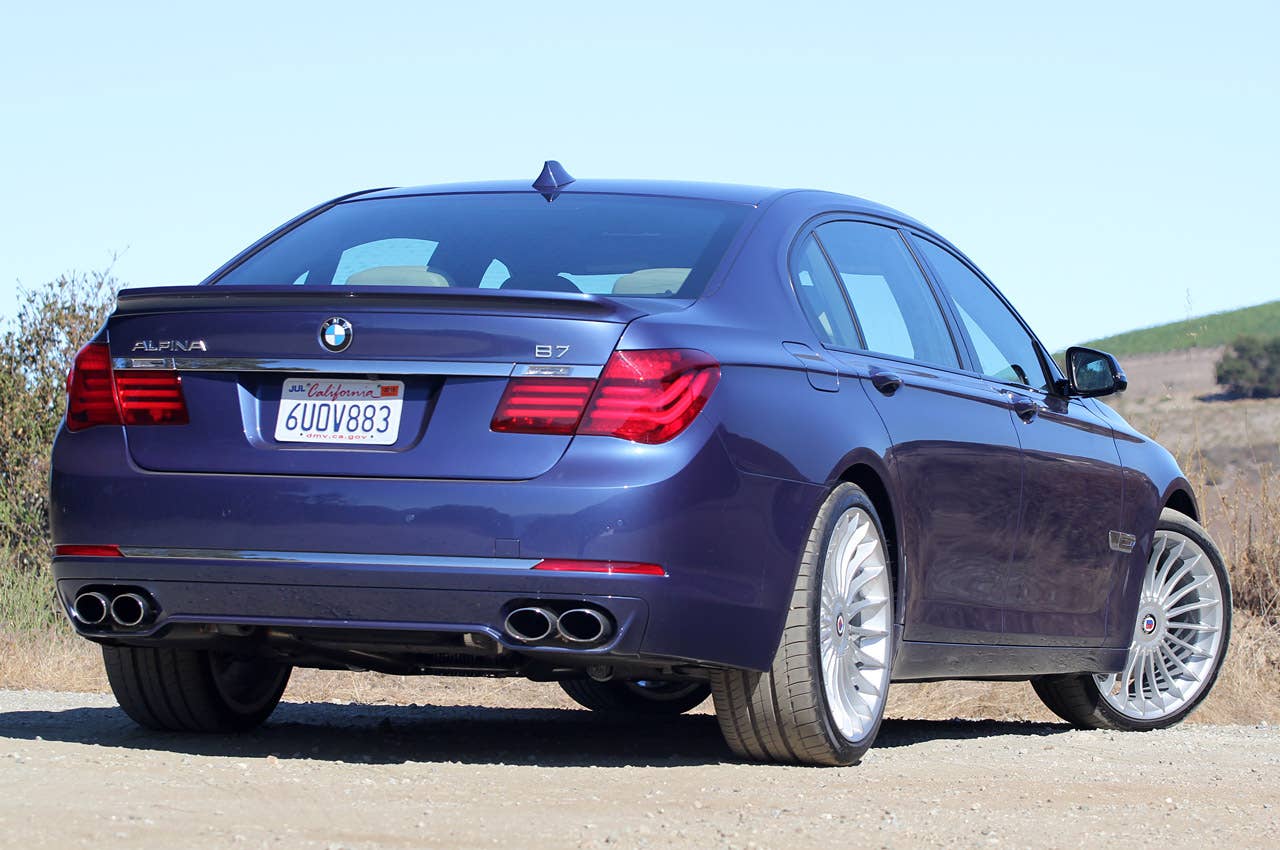 2013 BMW Alpina B7 rear 3/4 view