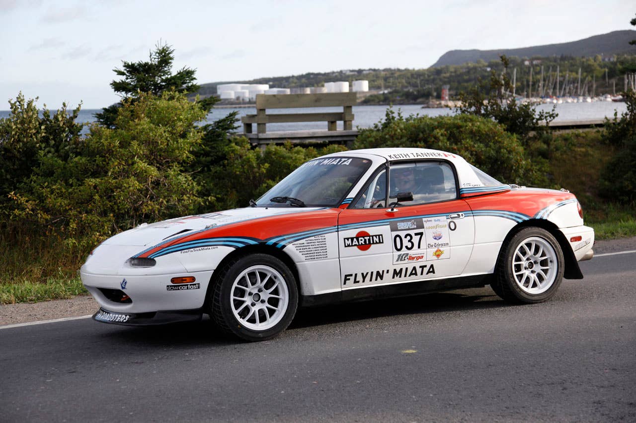 1994 Mazda Miata V8 Roadster piloted by Keith and Janel Tanner in the 2011 Targa Newfoundland.