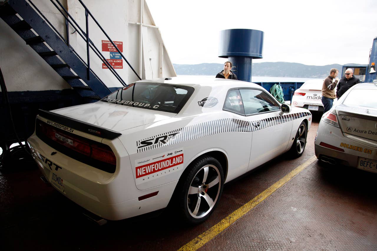 Moto-Man 2011 Dodge Challenger 392 SRT8 on the ferry to Bell Island.