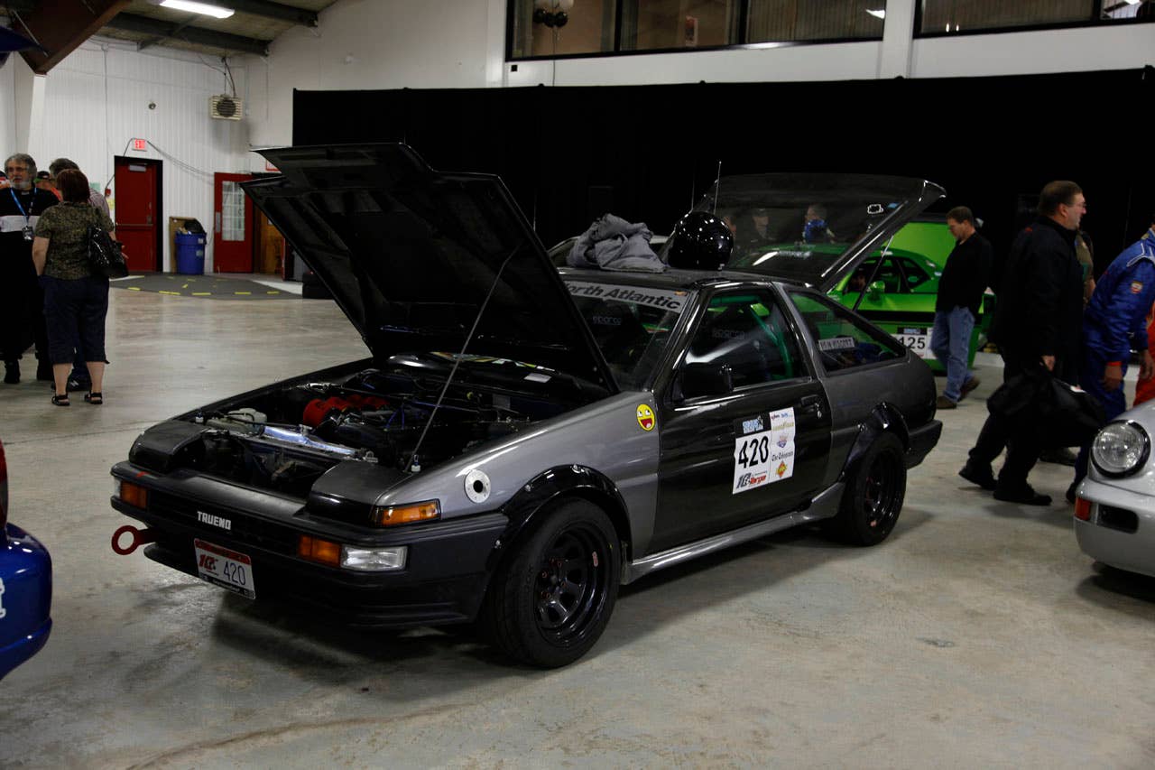 1986 Toyota Corolla piloted by Mike Hiscott and Richard Atkinson in the 2011 Targa Newfoundland.