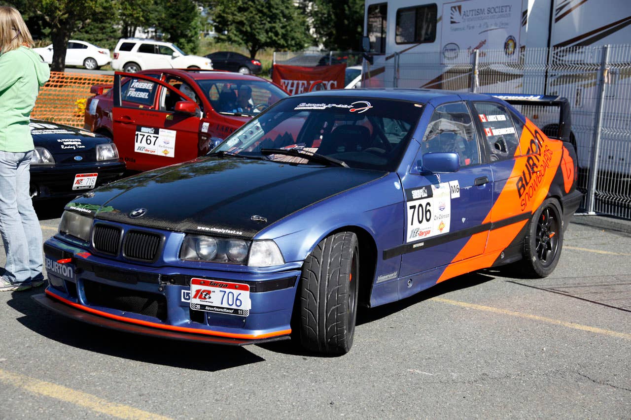 1992 BMW M3 piloted by Lance Webb and Maxime Badeboncoeur in the 2011 Targa Newfondland.