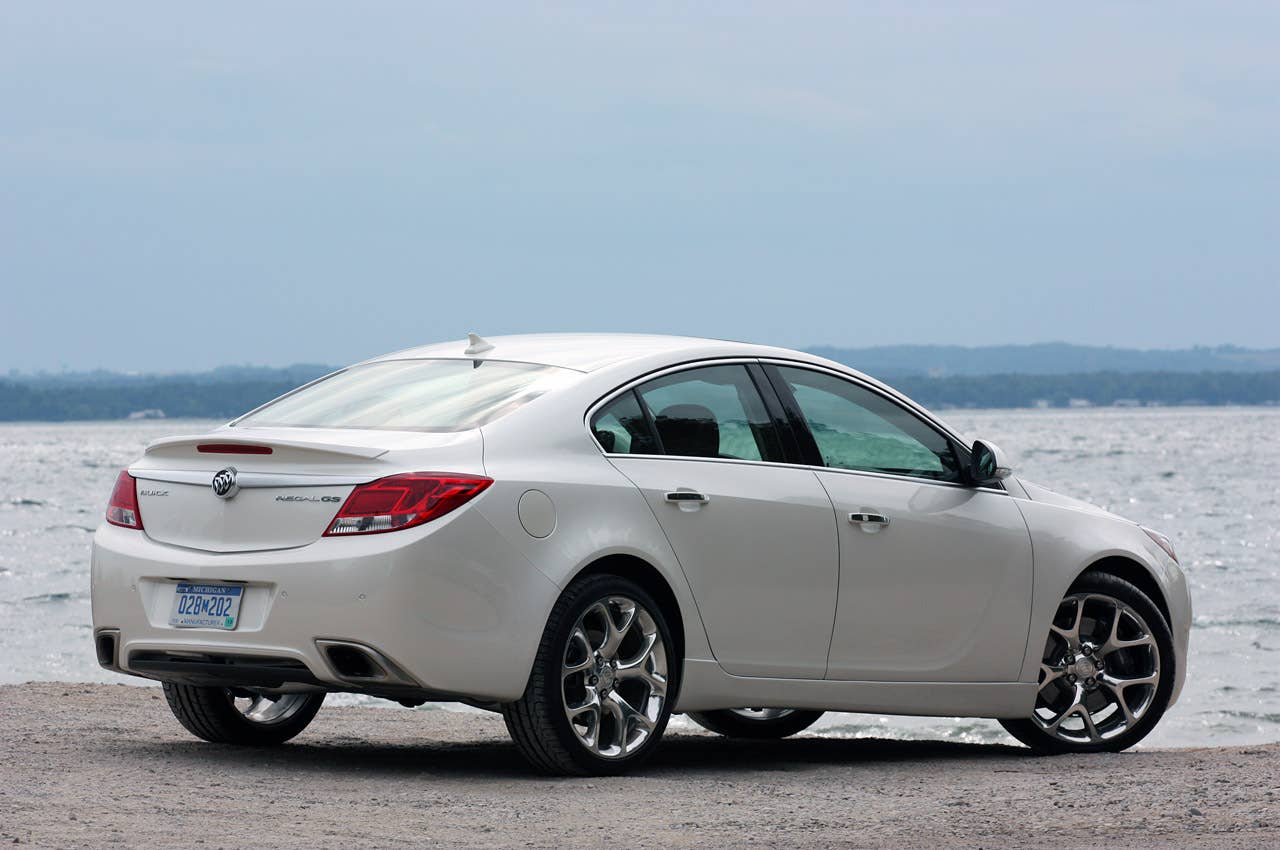 2012 Buick Regal GS rear 3/4 view
