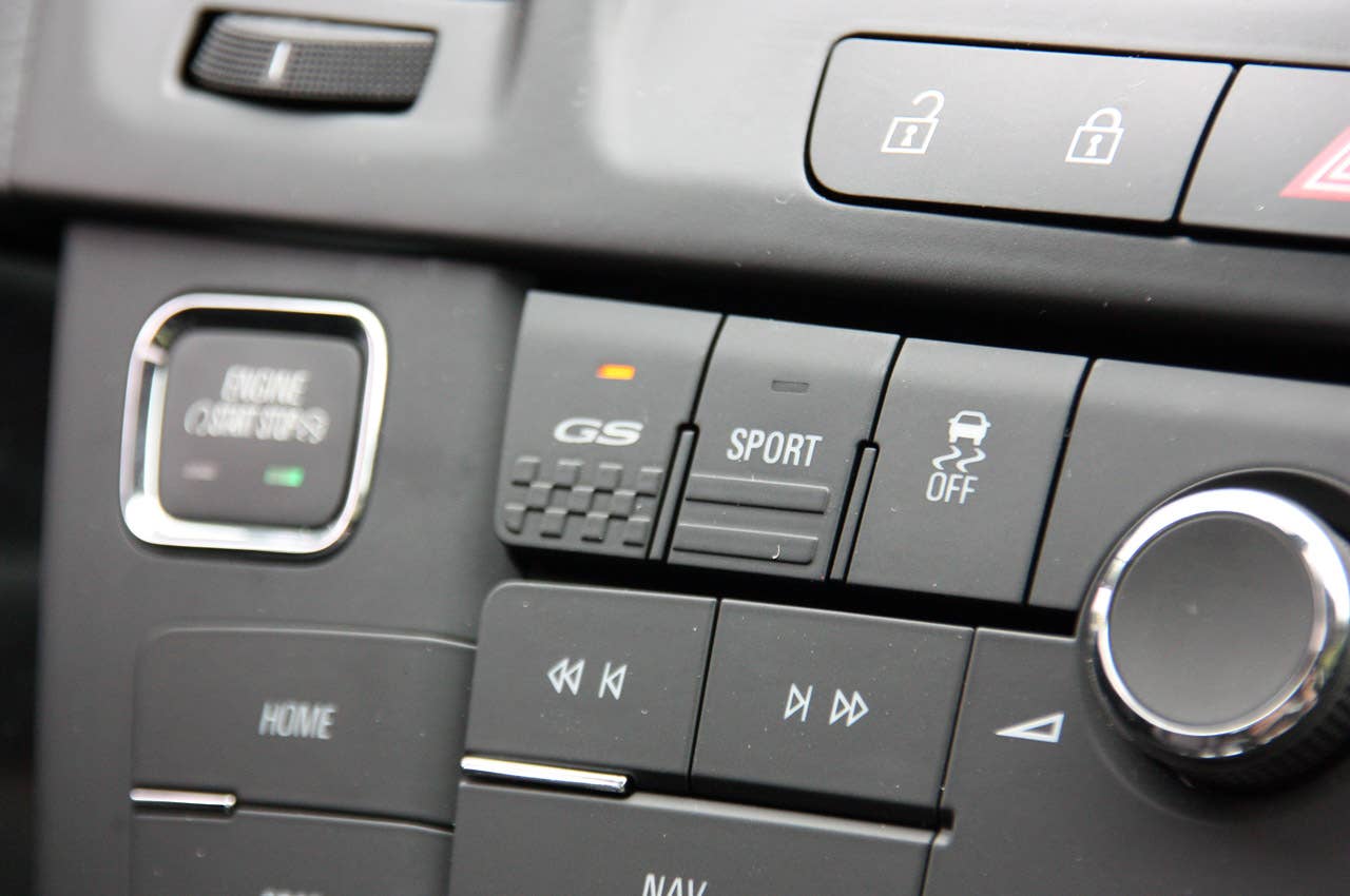 2012 Buick Regal GS sport mode button