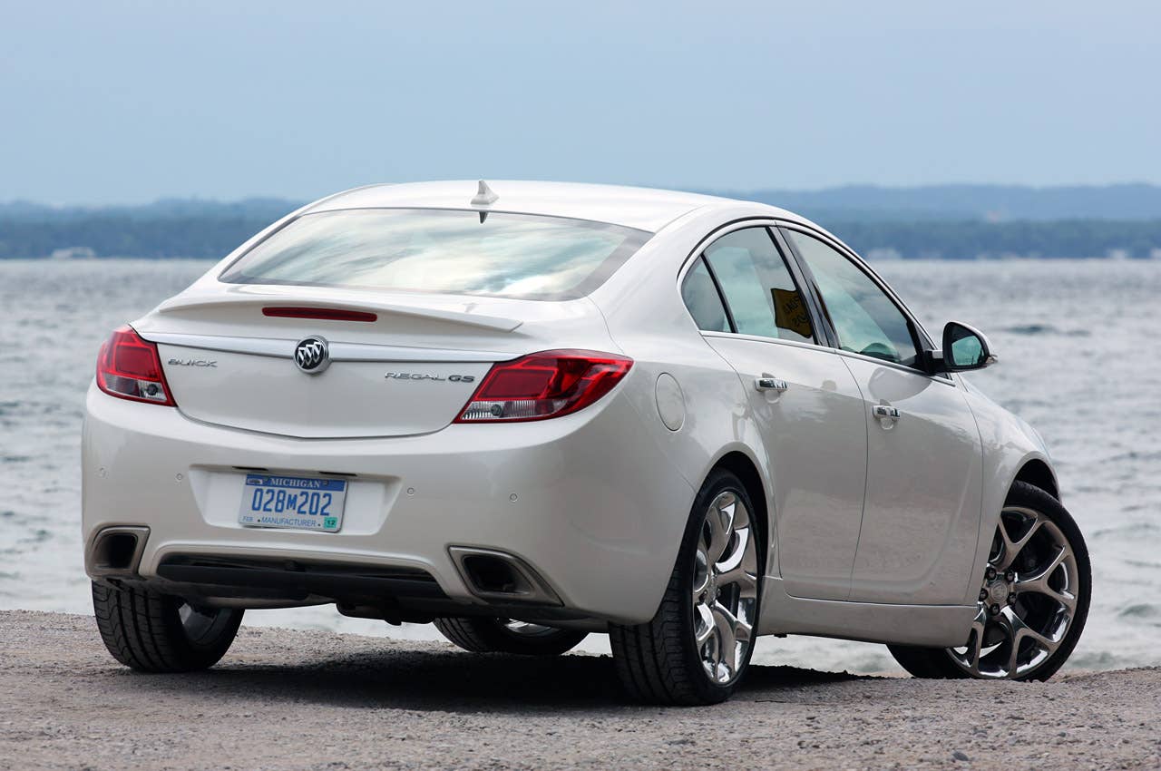 2012 Buick Regal GS rear 3/4 view