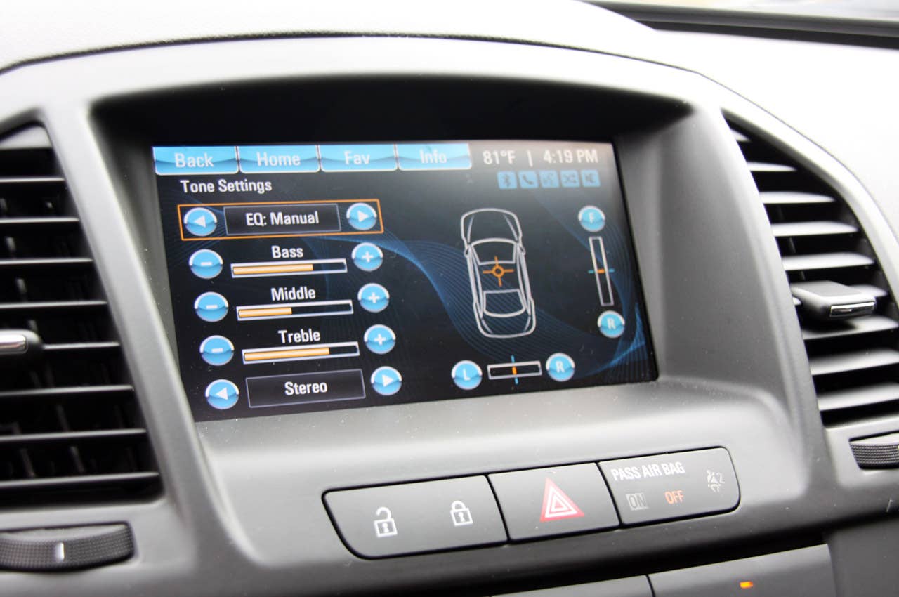 2012 Buick Regal GS audio system settings