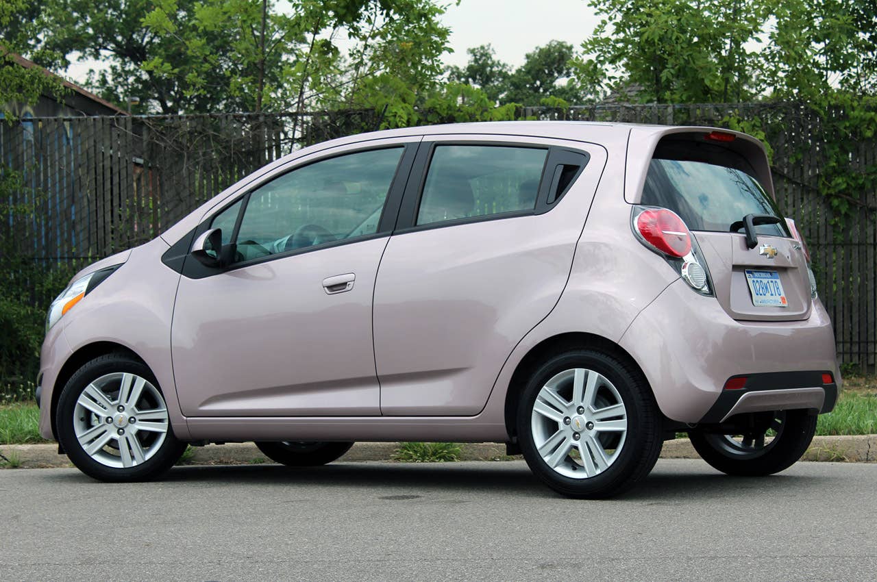 2013 Chevrolet Spark rear 3/4 view