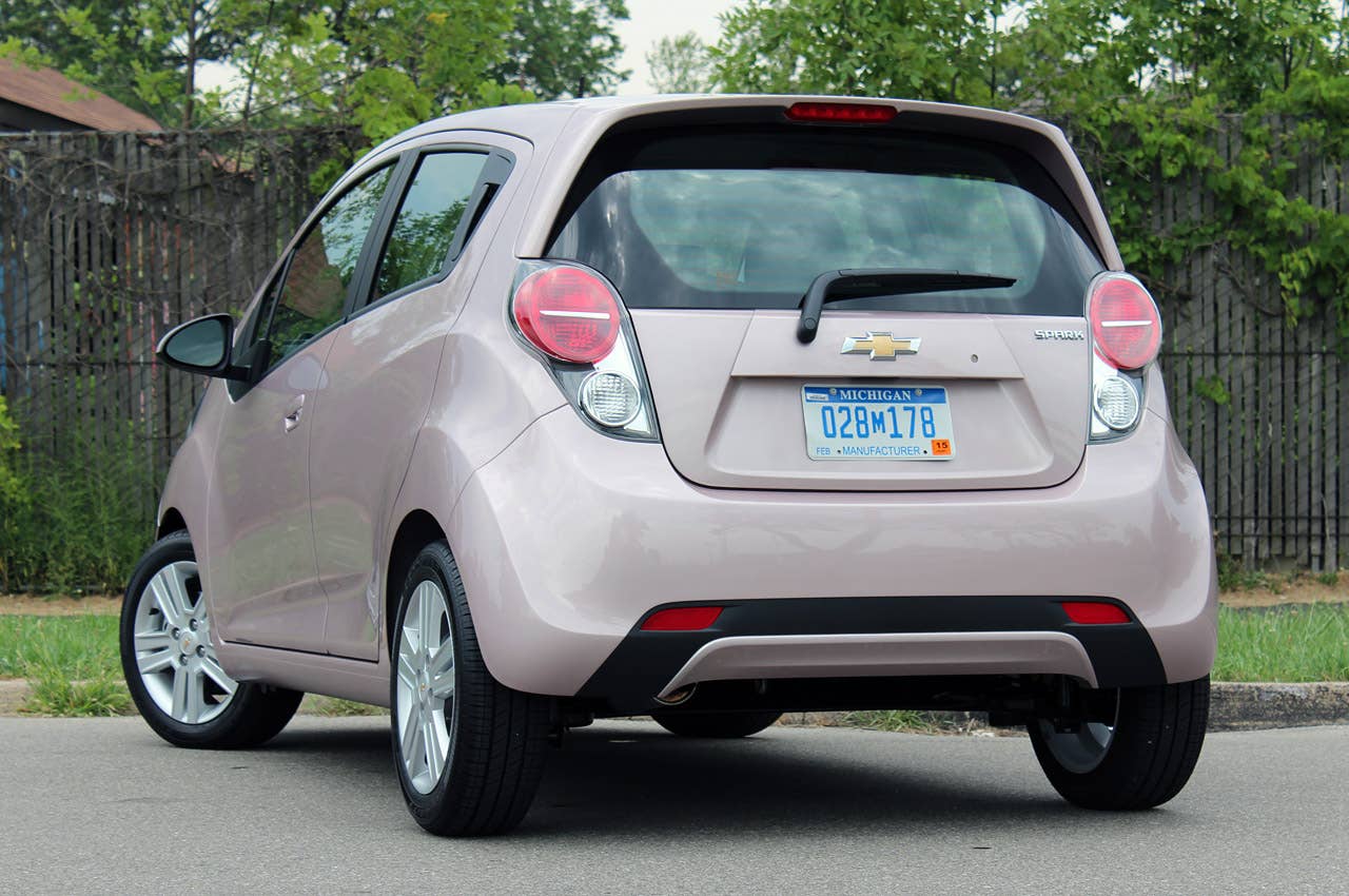 2013 Chevrolet Spark rear 3/4 view