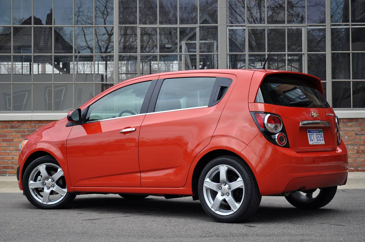 2012 Chevrolet Sonic LTZ rear 3/4 view