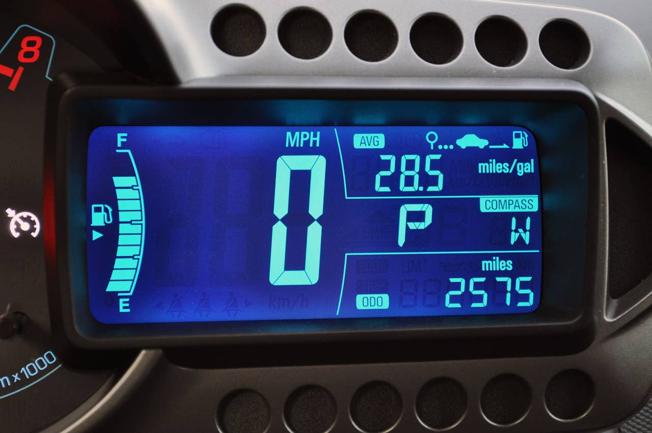 2012 Chevrolet Sonic LTZ digital gauge display
