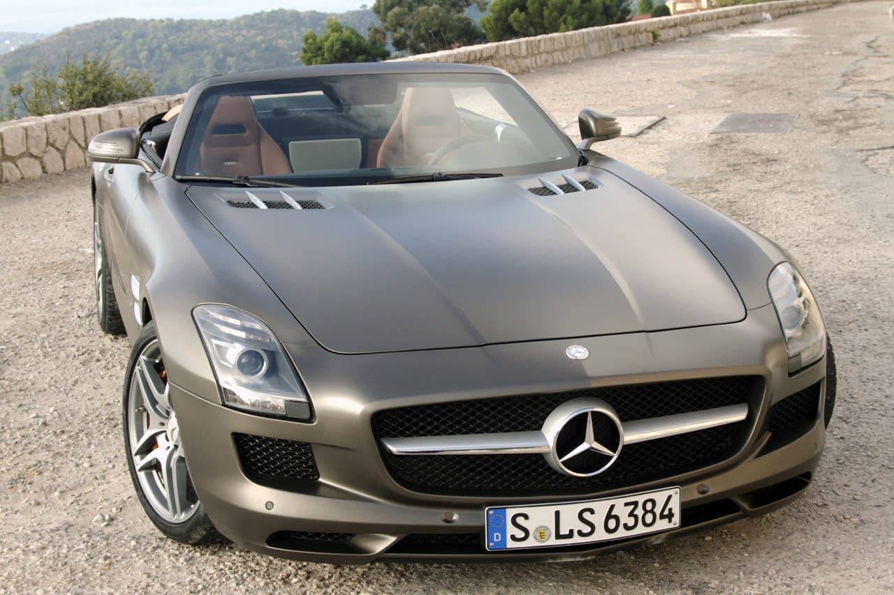 2012 Mercedes-Benz SLS AMG Roadster front 3/4 view