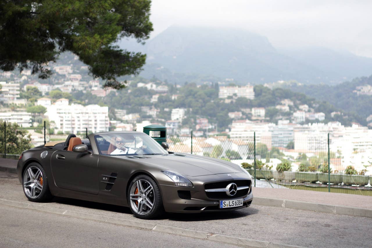 2012 Mercedes-Benz SLS AMG Roadster front 3/4 view