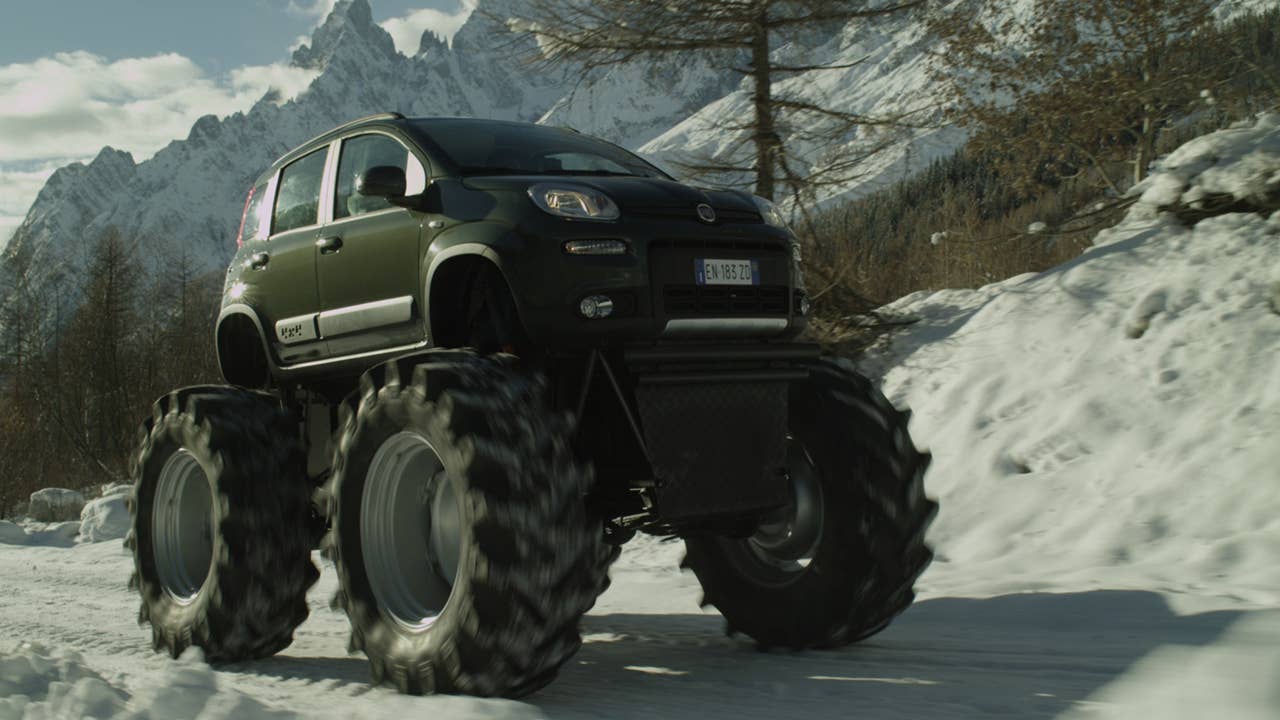 Fiat Panda Monster Truck front 3/4