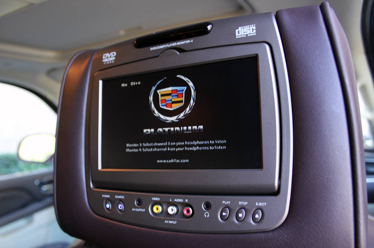2011 Cadillac Escalade Hybrid Platinum rear seat television screen
