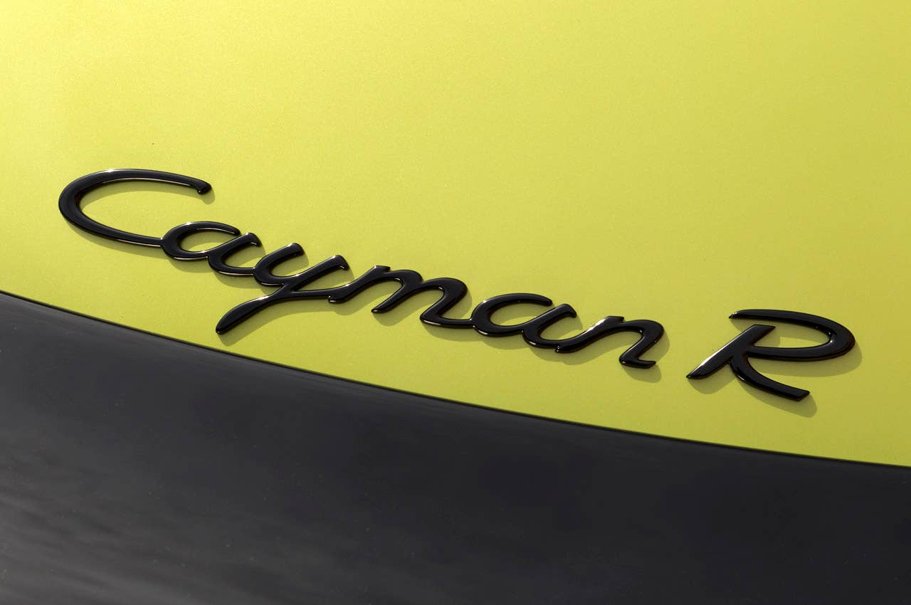 2011 Porsche Cayman R badge
