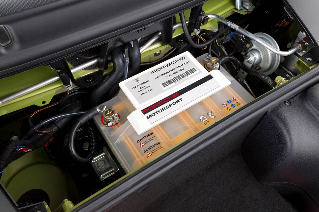 2011 Porsche Cayman R lithium ion battery