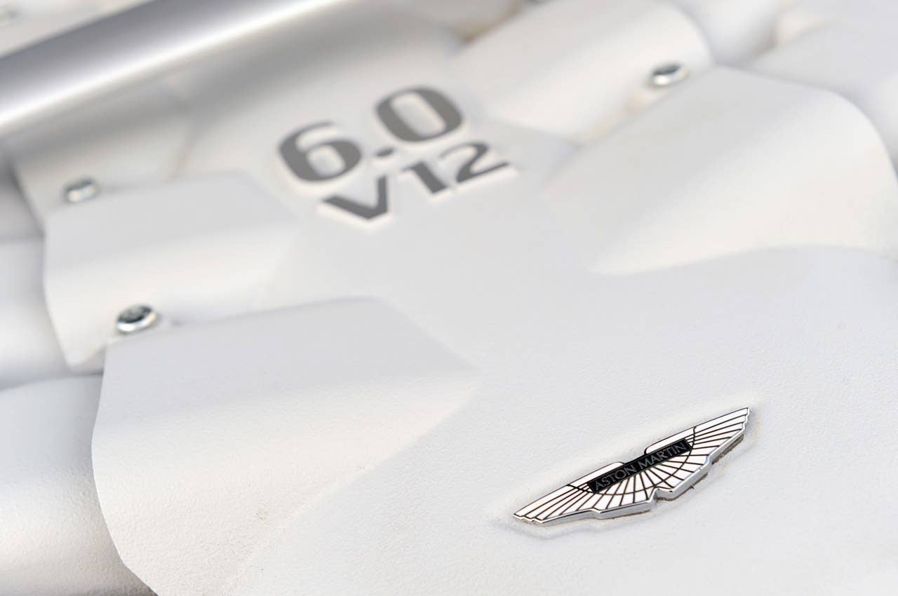 2011 Aston Martin V12 Vantage engine badge