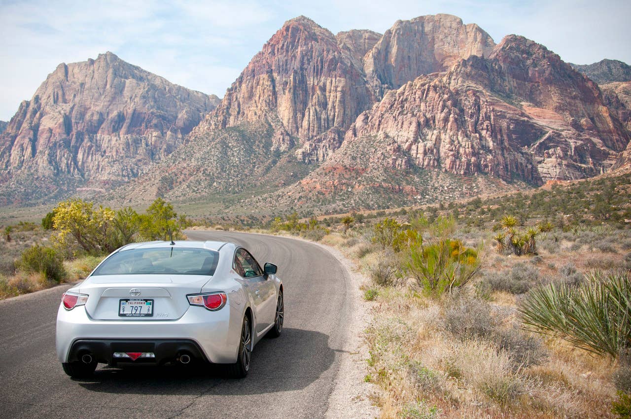 2013 Scion FR-S rear 3/4 view