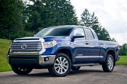 2014 Toyota Tundra Doublecab - front three-quarter view, blue