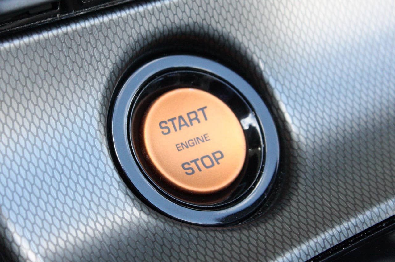 2014 Jaguar F-Type start button