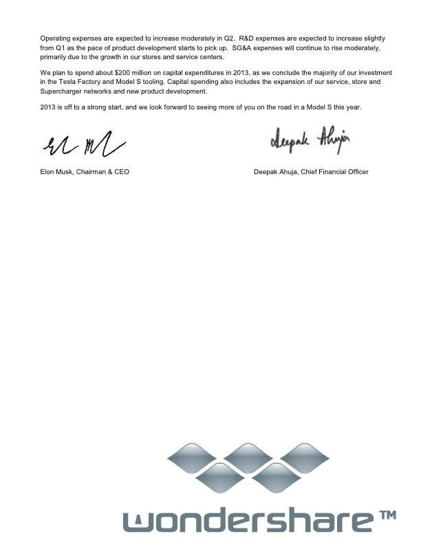 Tesla Motors, Inc. – First Quarter 2013 Shareholder Letter