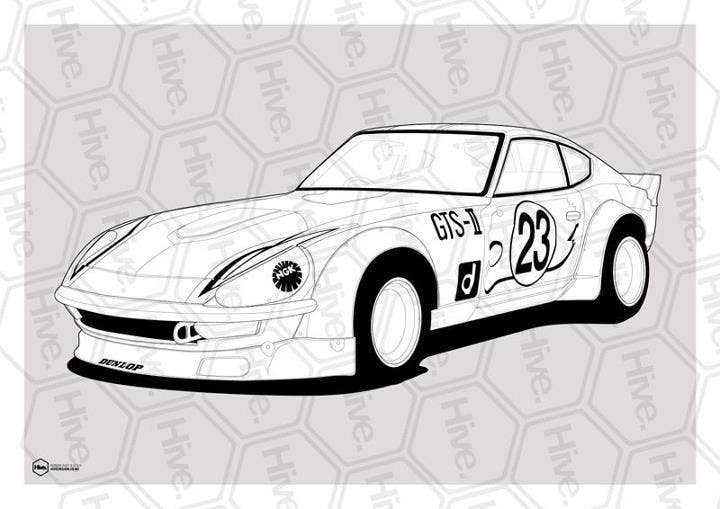Hive illustrations: Datsun 240Z  All images used with permission from Joel Fletcher.
