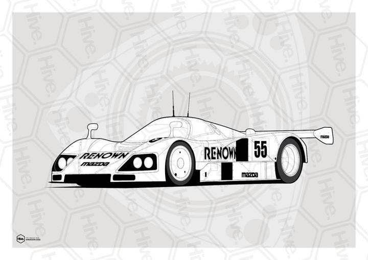 Hive illustrations: Mazda 787B  All images used with permission from Joel Fletcher.