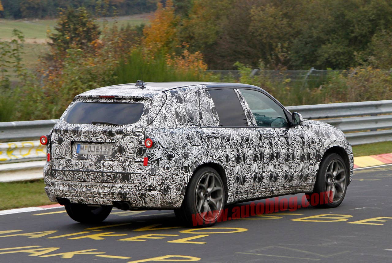 BMW X5 M spy shots rear 3/4