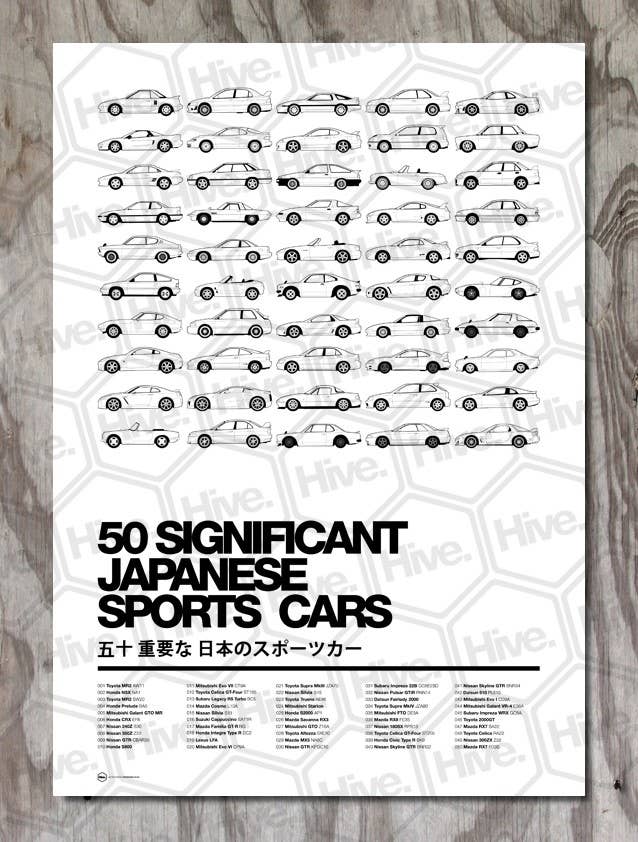 Hive illustrations: 50 Japanese cars  All images used with permission from Joel Fletcher.