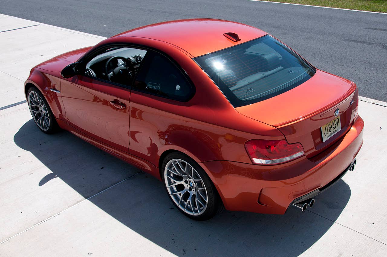 2011 BMW 1 Series M Coupe rear 3/4 view